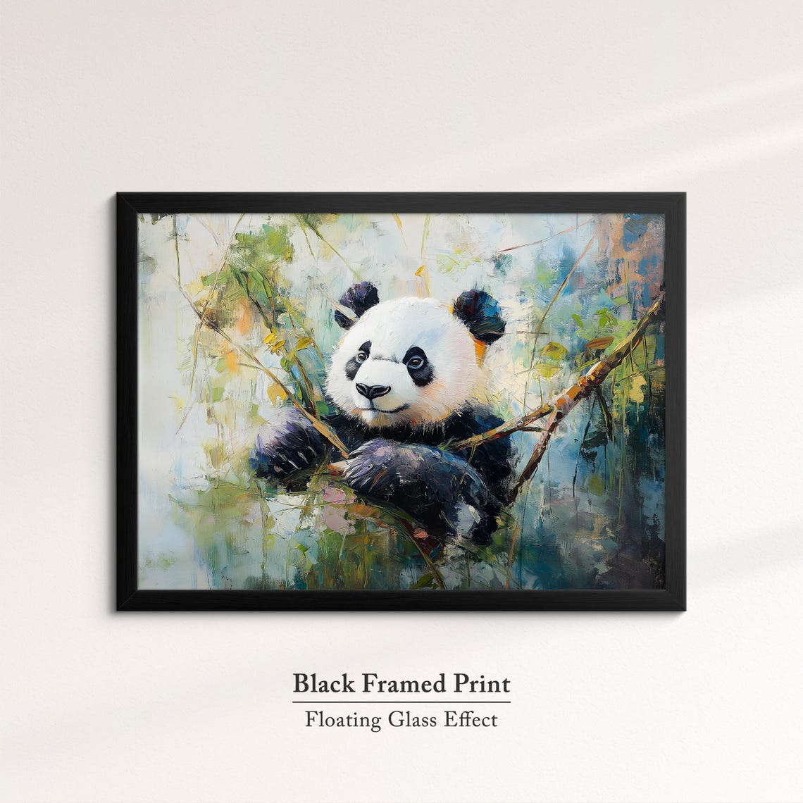 Panda Abstract Oil Painting Soft Impressionist Bamboo Wildlife Poster - Image 8