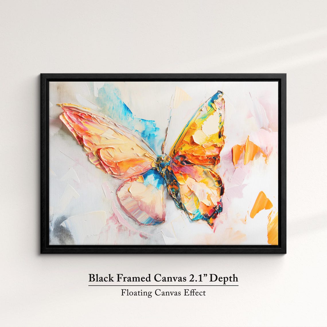 Colorful Butterfly Abstract Oil Painting Framed Print Framed Portrait Wall Art Poster Home Decor Interior Butterfly Lover Gift - Image 2
