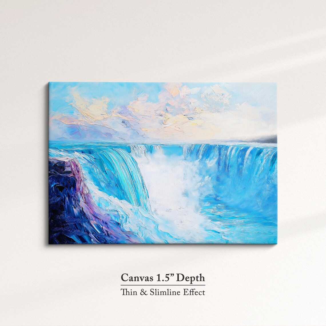 Niagara Falls Blue Waterfall Impressionist Oil Painting Travel Poster - Image 3