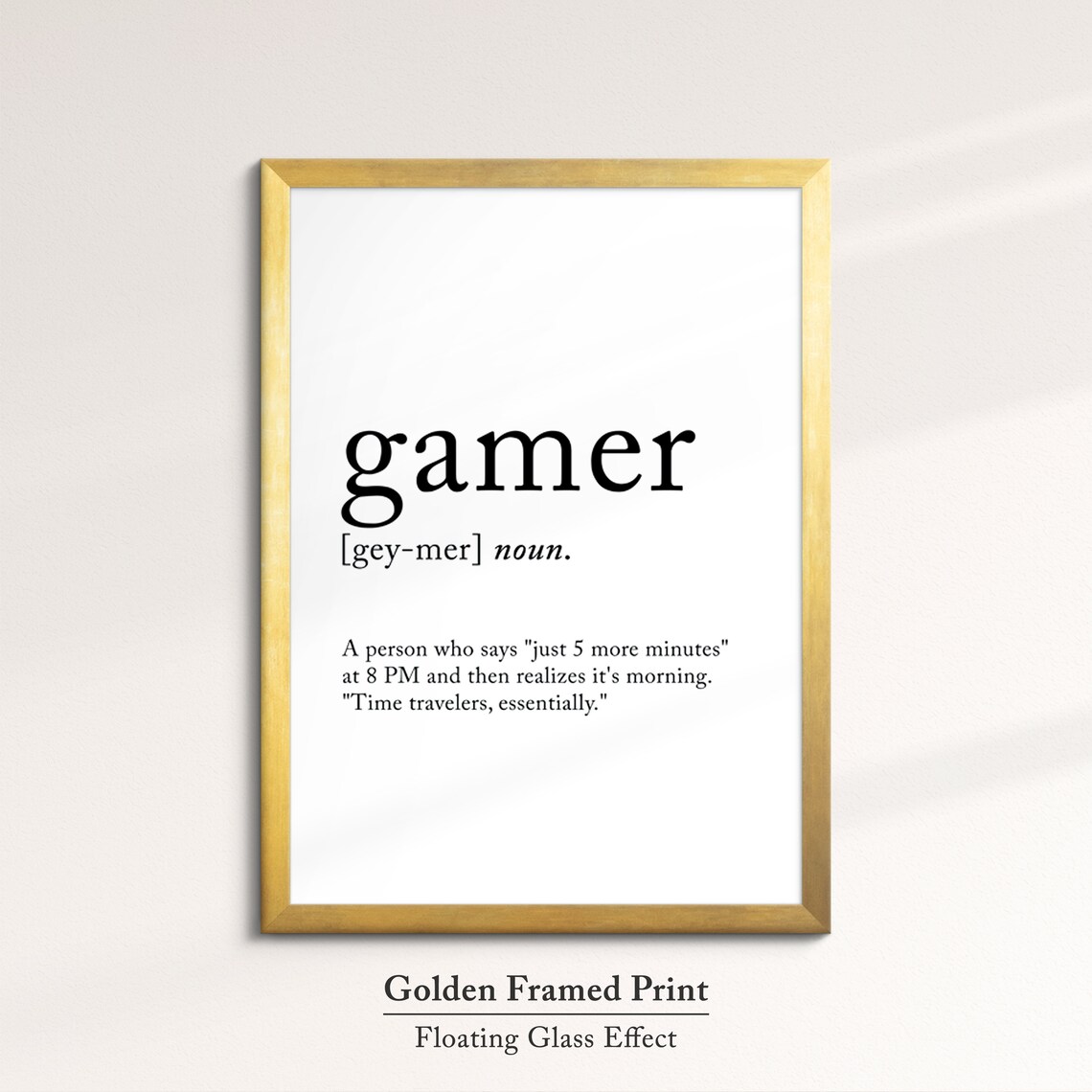 Gamer Minimalist Definition Quote Word Art Framed Print Framed Female Wall Art Lady Poster Feminine Home Decor Gifts For Her - Image 4