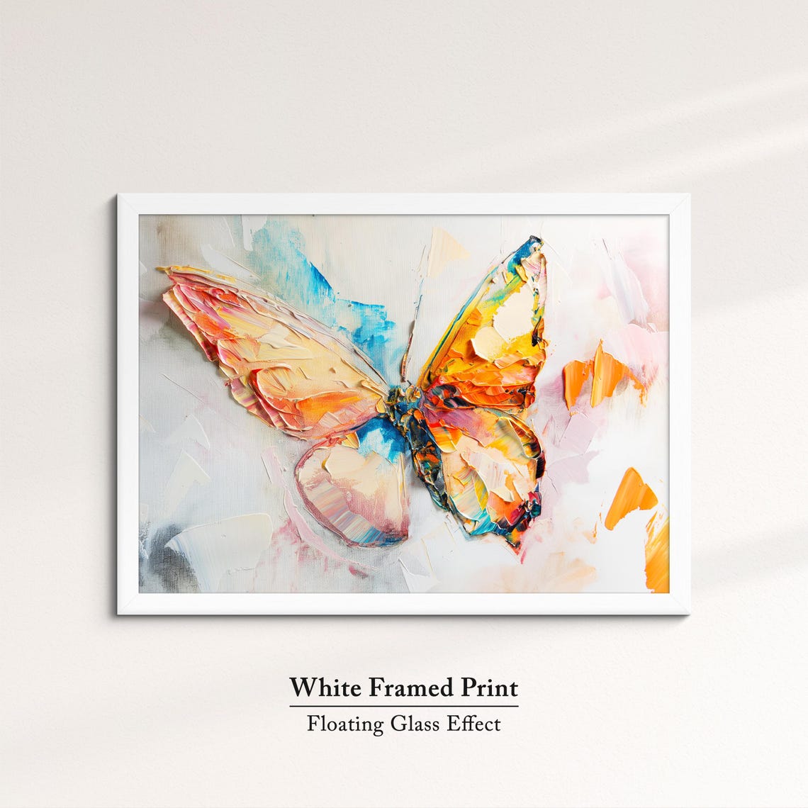 Colorful Butterfly Abstract Oil Painting Framed Print Framed Portrait Wall Art Poster Home Decor Interior Butterfly Lover Gift - Image 7