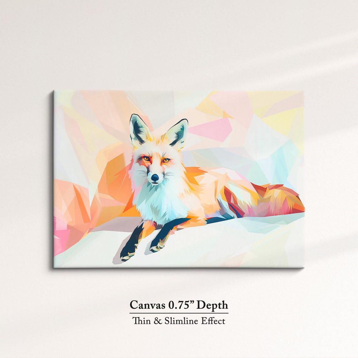 Fox Geometric Low Poly Pastel Abstract Modern Wildlife Wall Poster - Image 4