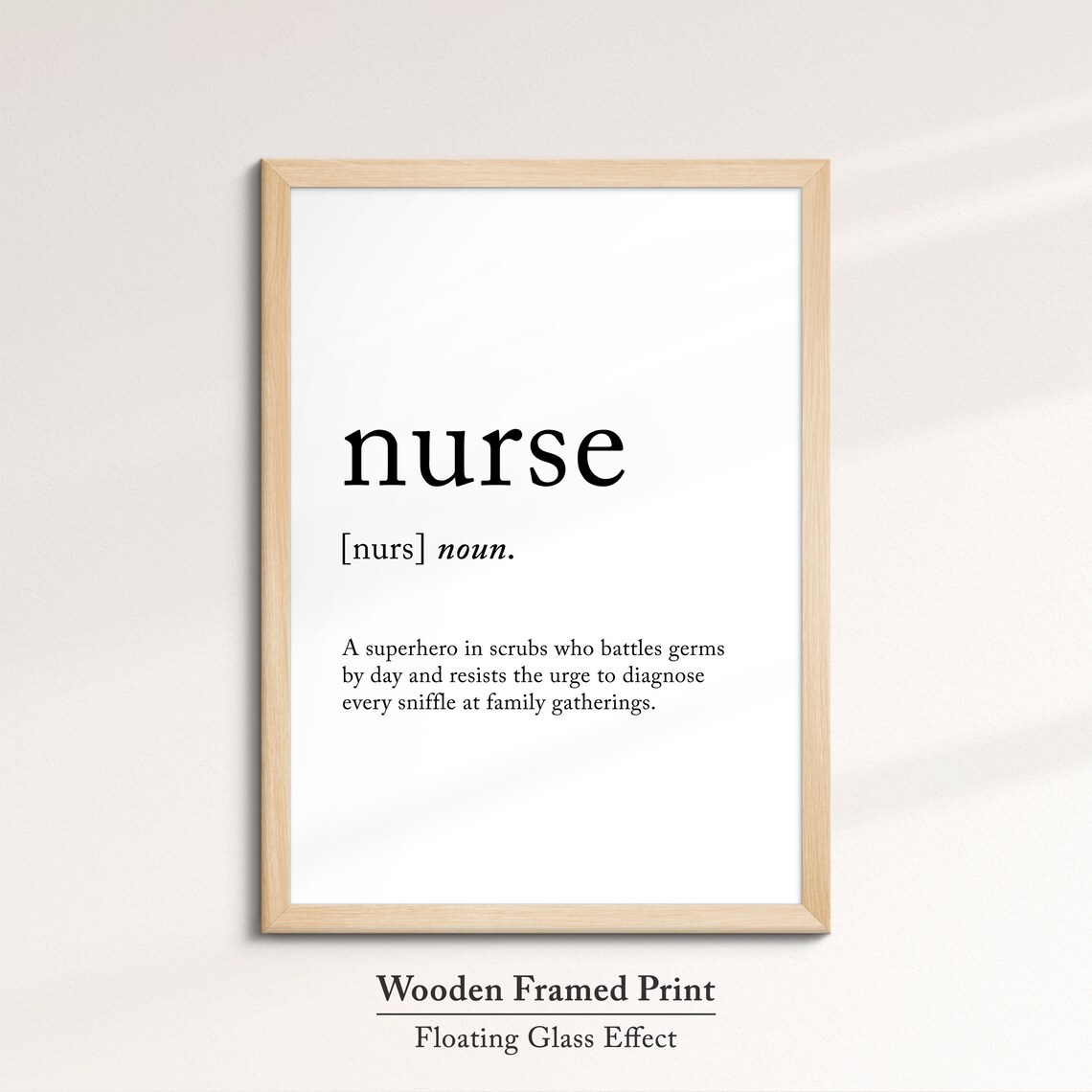 Nurse Funny Definition Dictionary Quote Minimalist Framed Print Framed Wall Art Poster Home Decor Interior Funny Gift For Nurses - Image 6