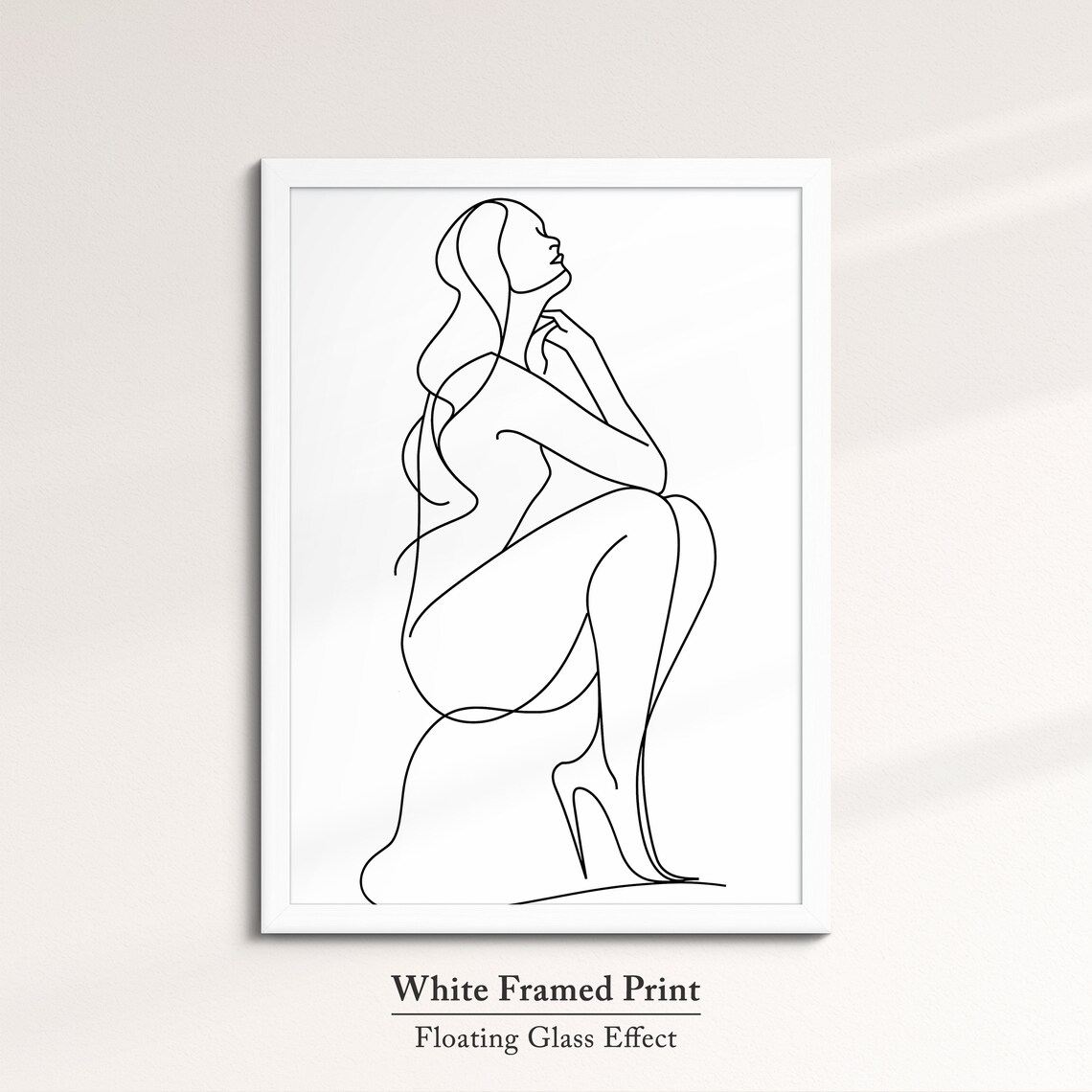 Kneeling Woman Pose Continuous Line Art Drawing Minimalist Wall Decor Poster - Image 7
