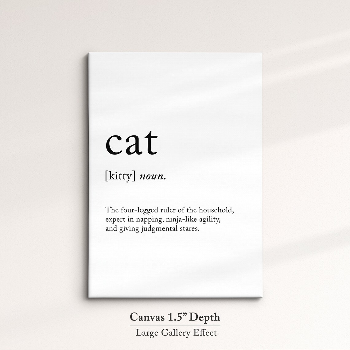 Cat Funny Definition Dictionary Quote Minimalist Black White Wall Art Print - Image 3