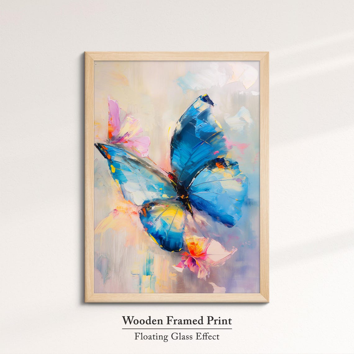 Colorful Butterfly Abstract Oil Painting Framed Print Framed Portrait Wall Art Poster Home Decor Interior Butterfly Lover Gift - Image 6