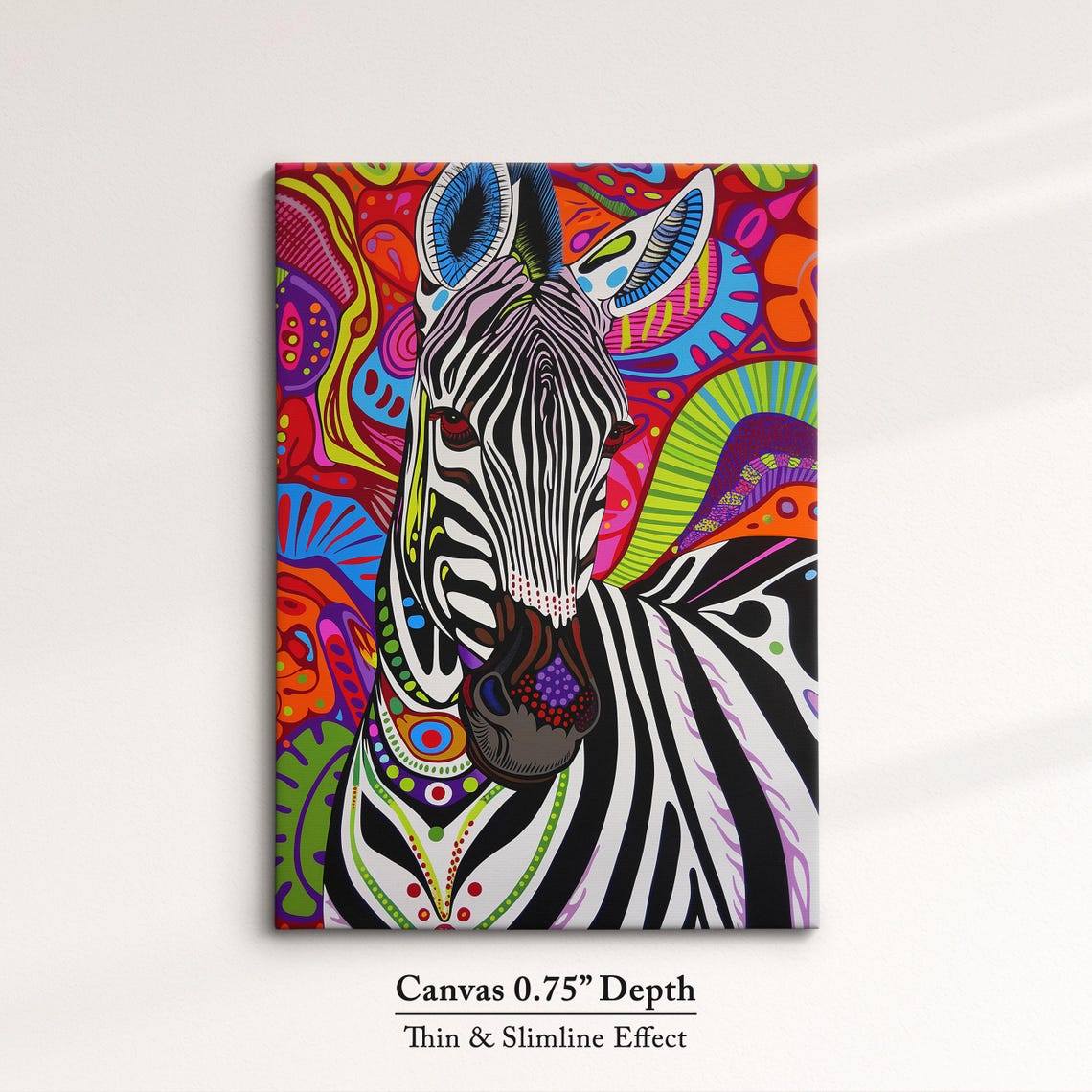 Zebra Black White Stripes Colorful Psychedelic Swirl Background Poster - Image 4