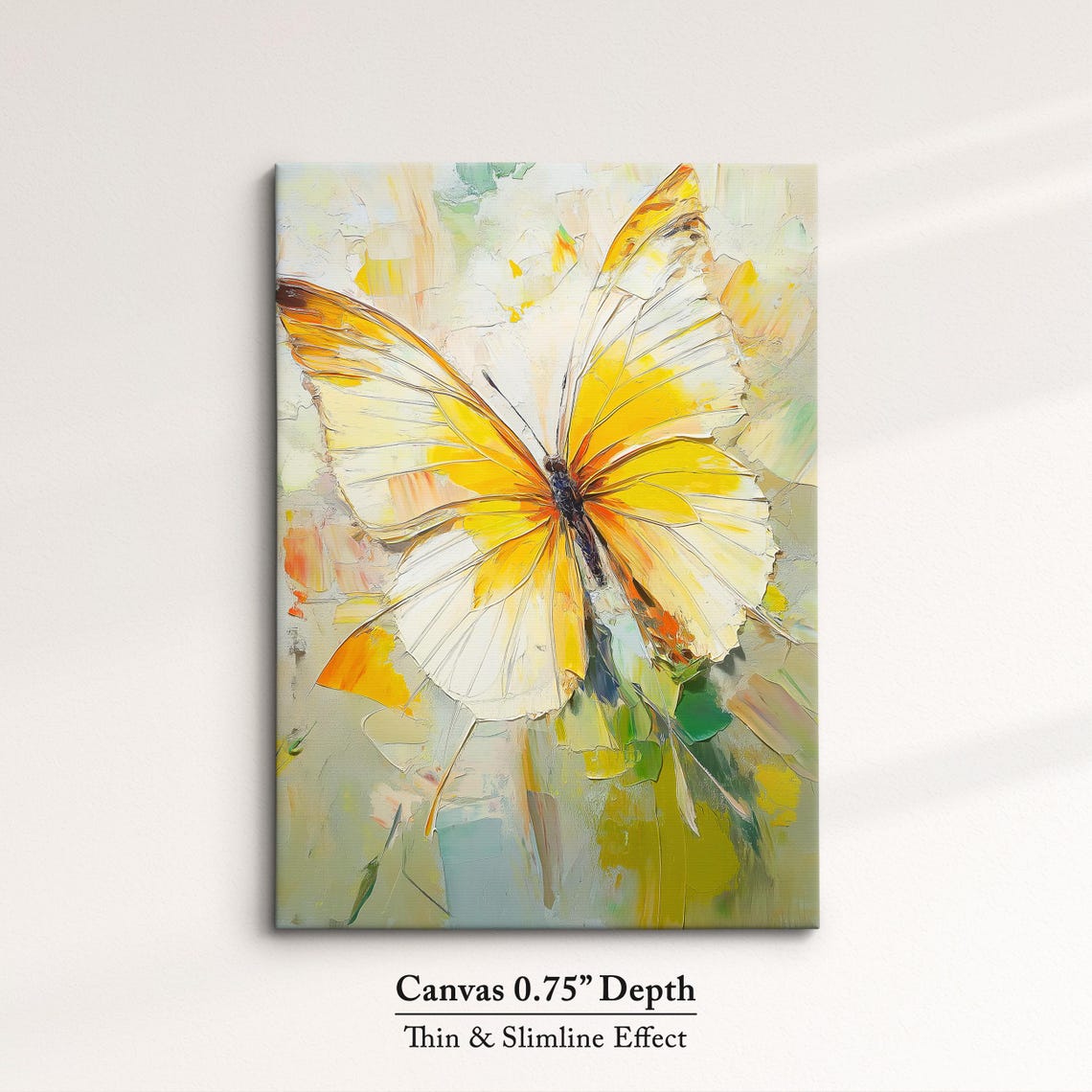 Yellow Butterfly Oil Painting Pastel Abstract Elegant Spring Poster - Image 4
