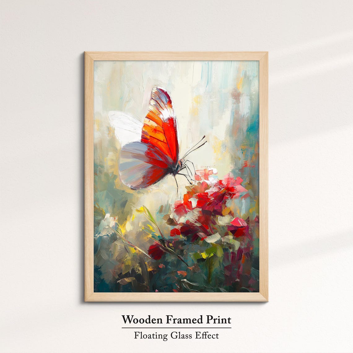 Colorful Butterfly Abstract Oil Painting Framed Print Framed Portrait Wall Art Poster Home Decor Interior Butterfly Lover Gift - Image 6
