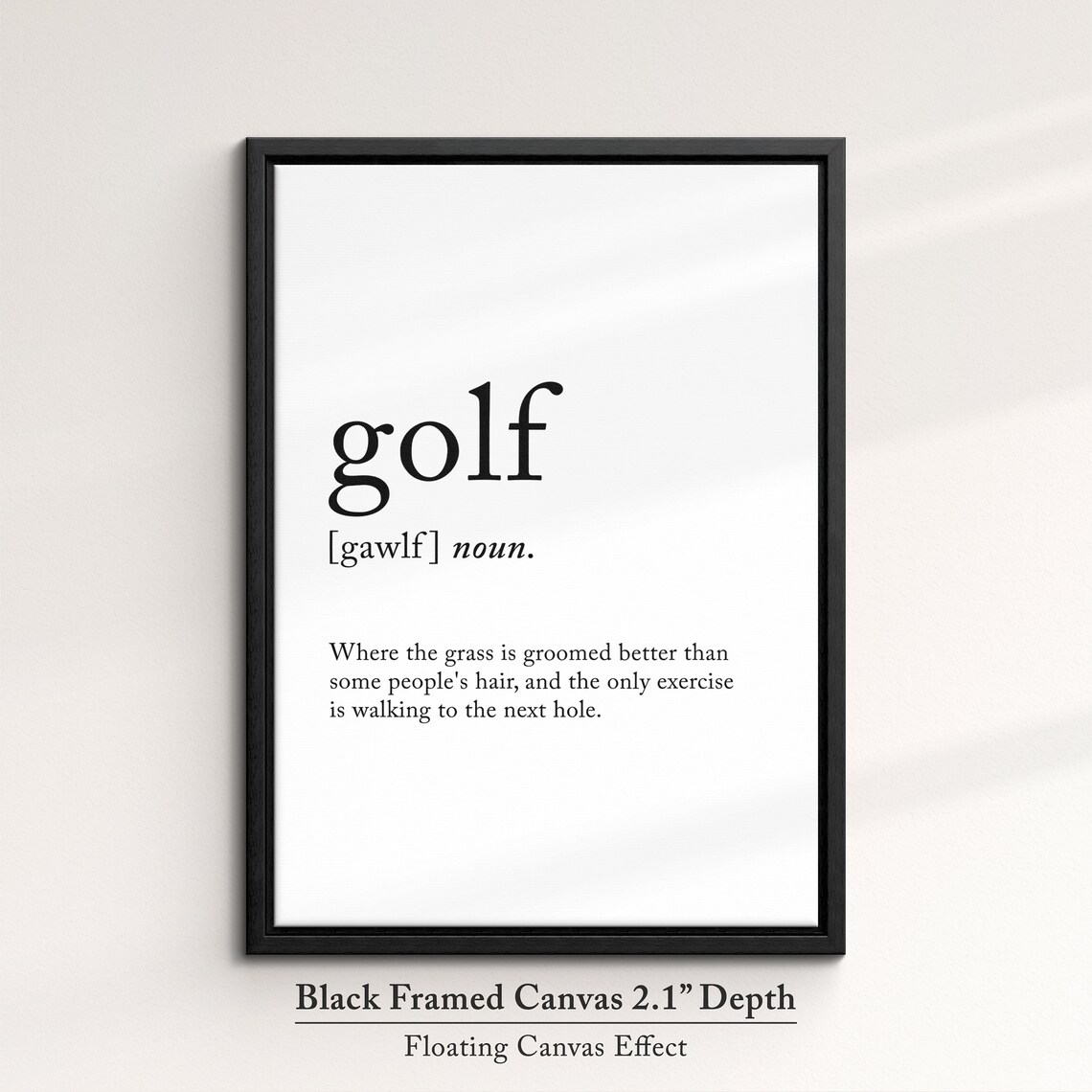 Golf Definition Dictionary Funny Sports Quote Minimalist Framed Print Framed Wall Art Poster Home Decor Interior Golf Gift - Image 2