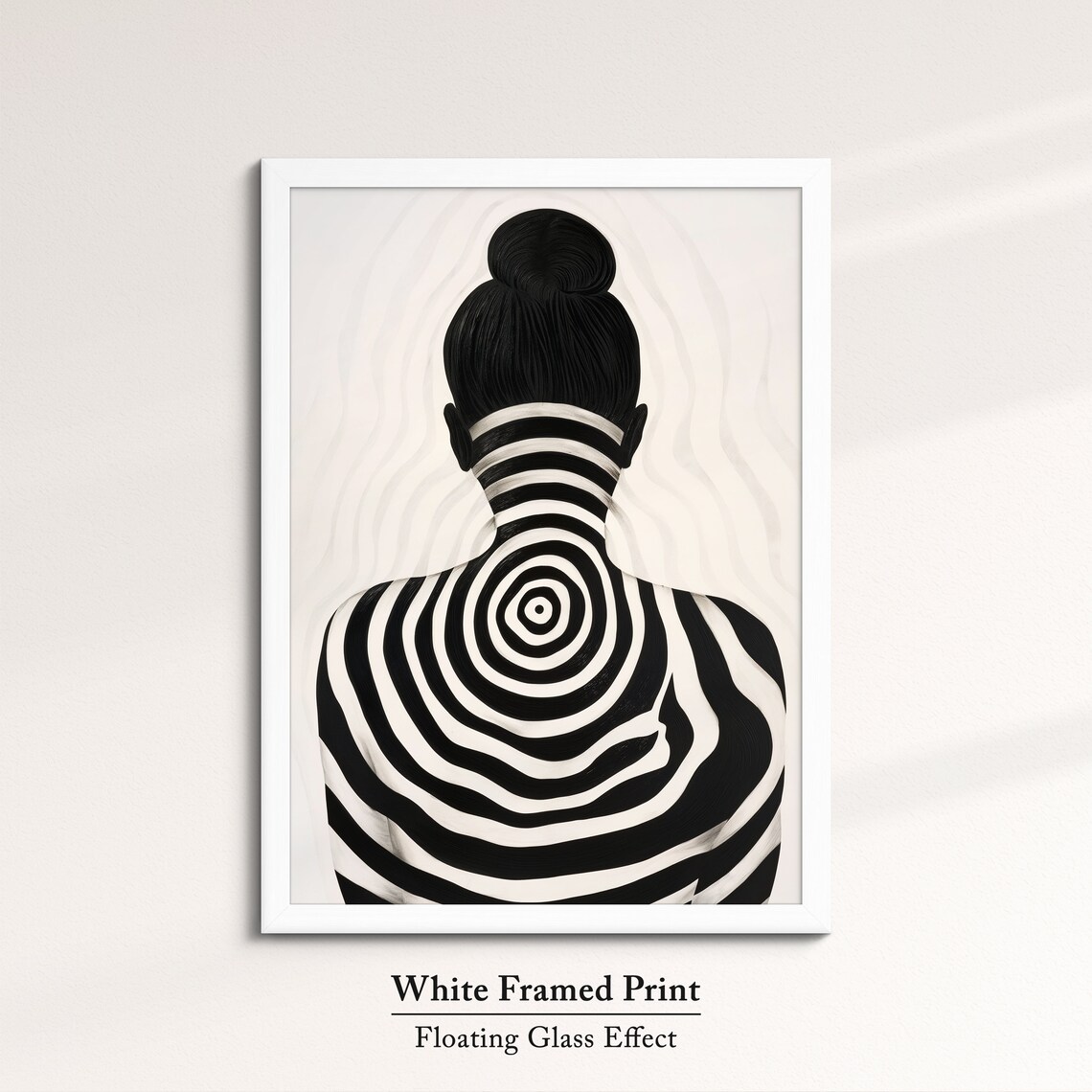 Black And White Spiral Back Body Art Optical Illusion Wall Poster - Image 7
