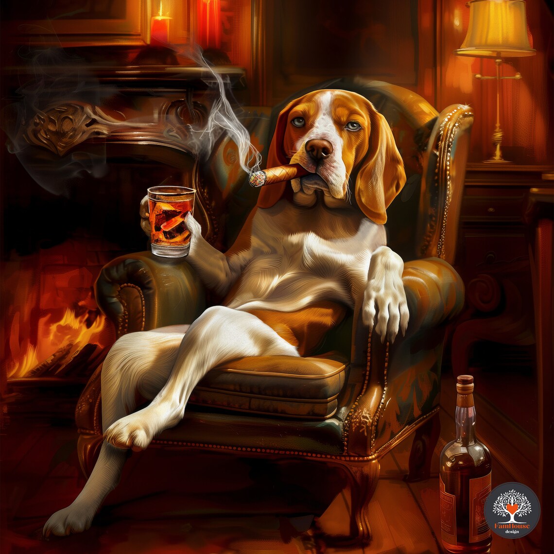 Victorian Beagle Custom Regal Pet Portrait Art Print - Image 5