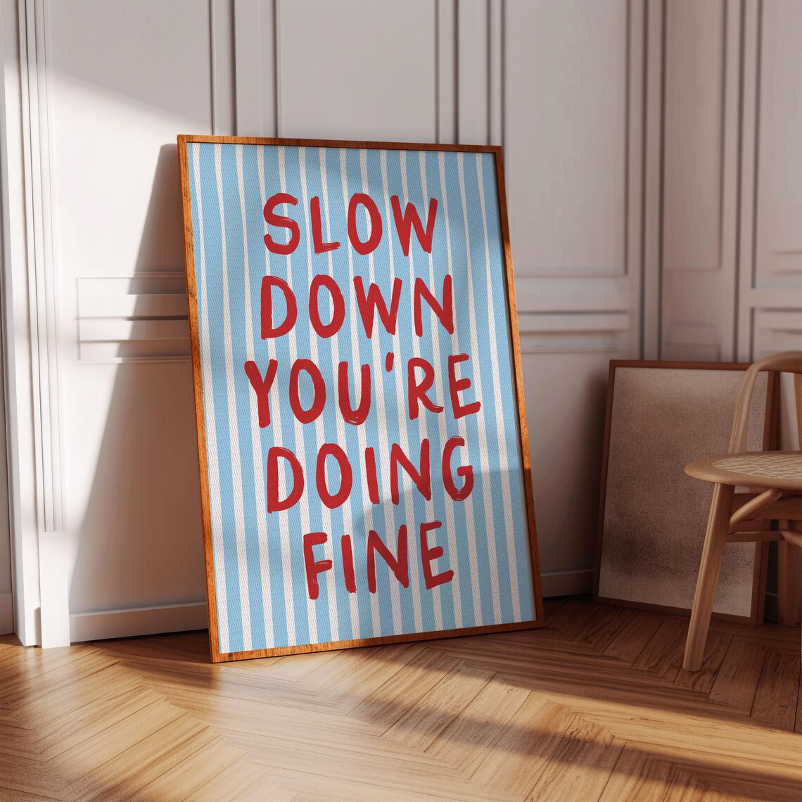 Slow Down You're Doing Fine Minimalist Lyric Print