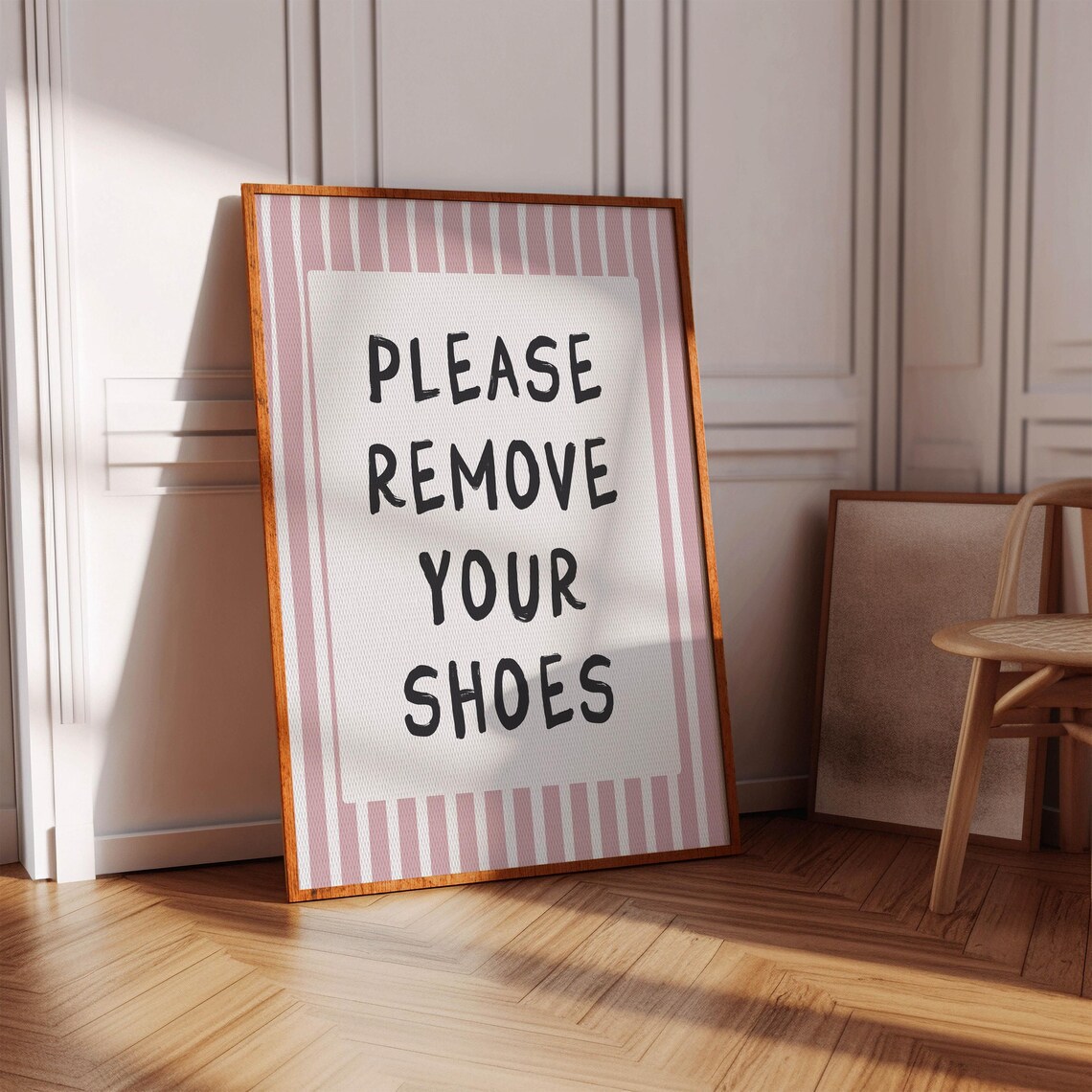 Please Remove Your Shoes Sign Minimalist Entryway Art Print