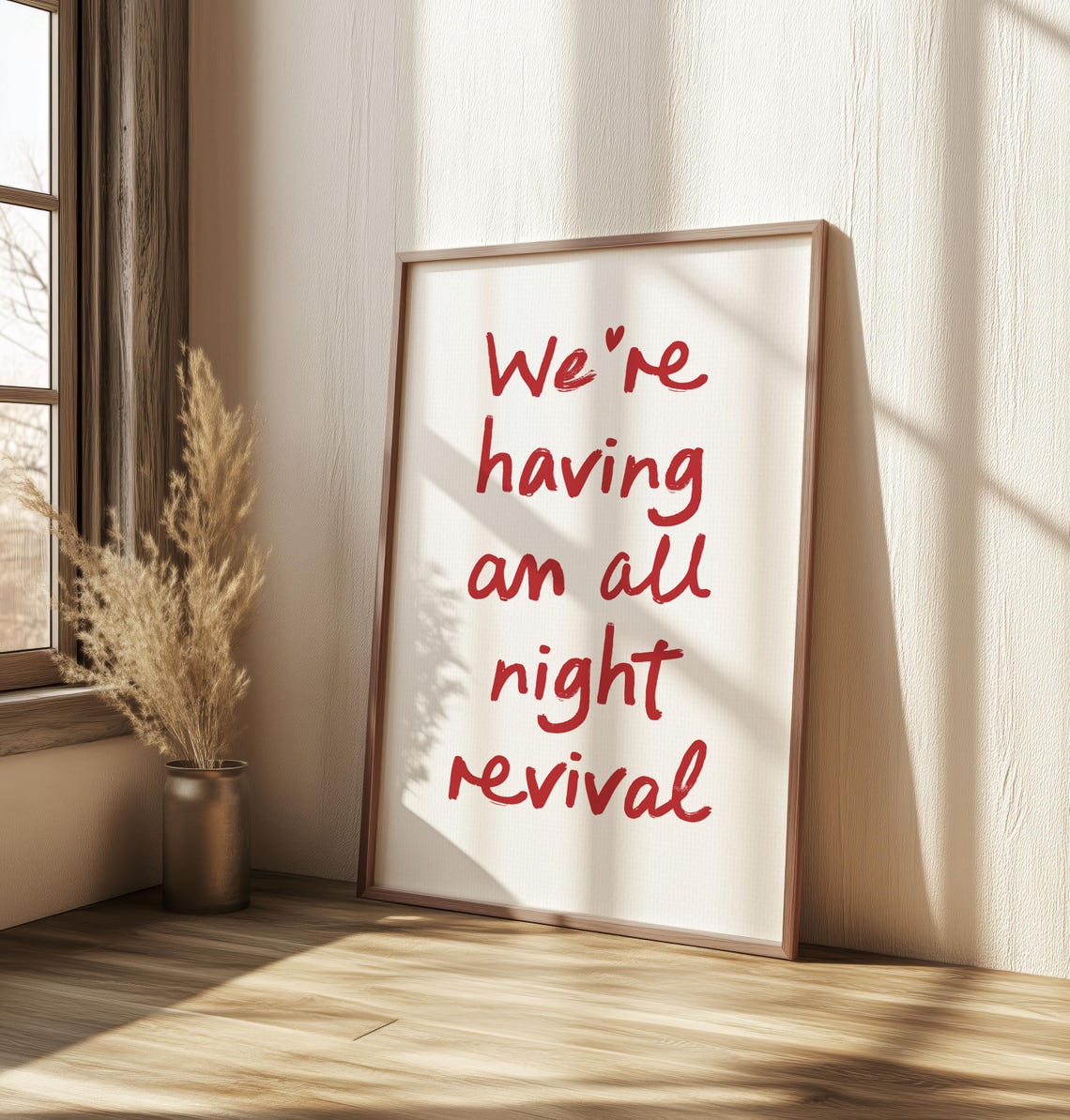 All Night Revival Wall Art Trendy Cowboy Wall Art Cowgirl Coastal Red Wall Art Modern Western Wall Art College Dorm Gallery Wall Art Poster