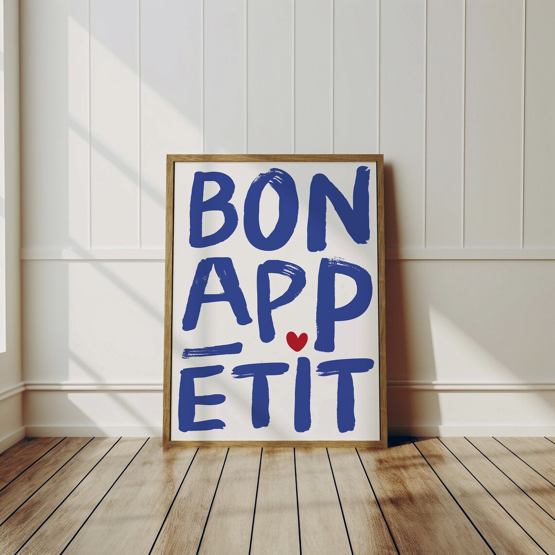 Bon Appetit Typography Print, Modern Kitchen Wall Art - Image 3
