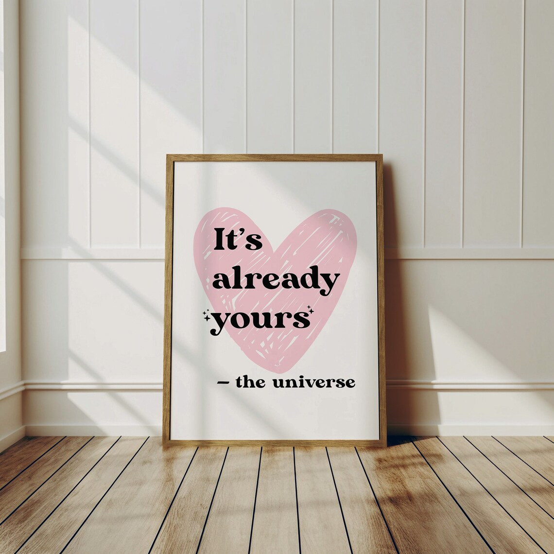 Its Already Yours The Universe Pink Heart Manifest Decor Poster - Image 3