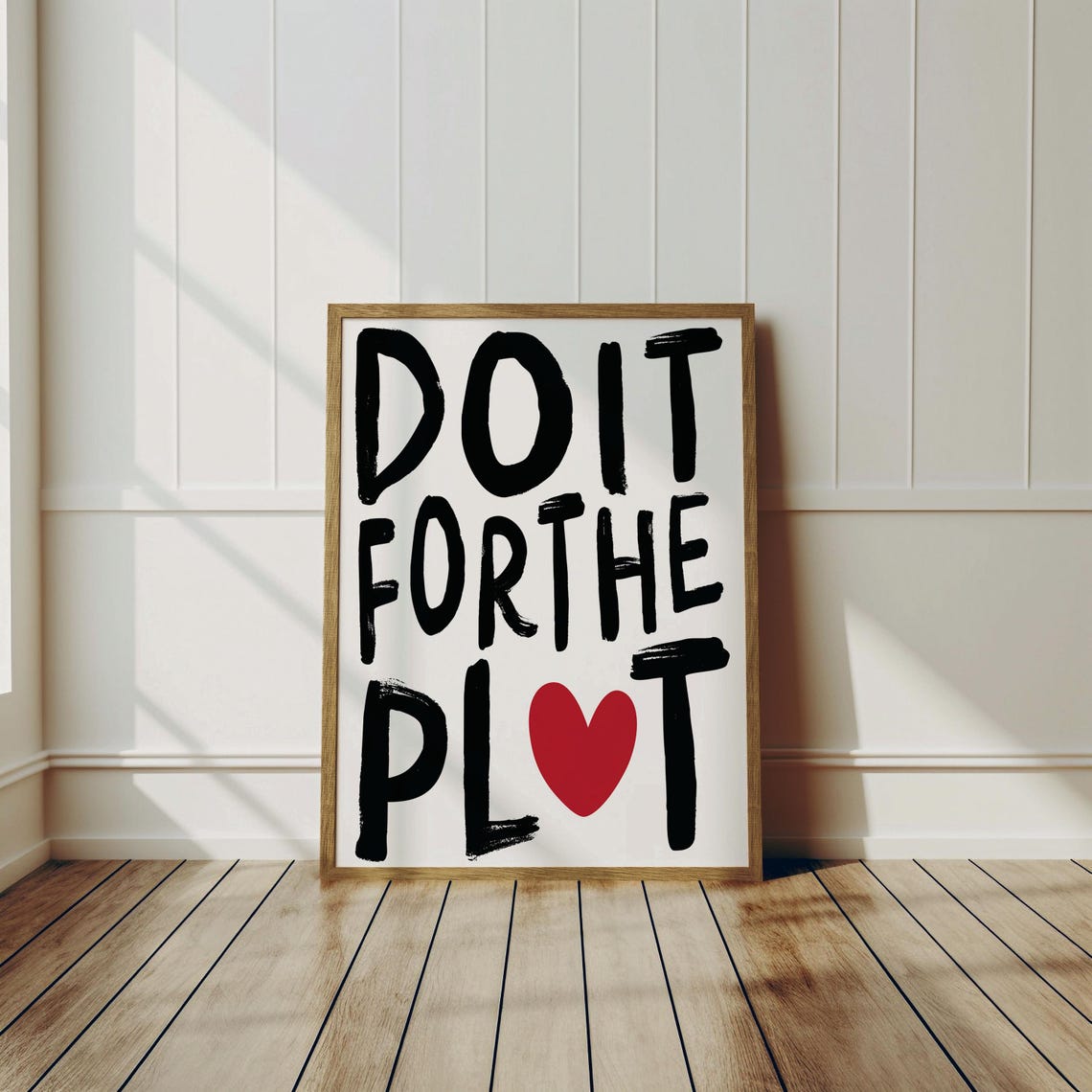 Do It For The Plot Black Brush Poster Bold Red Heart Motivation - Image 3
