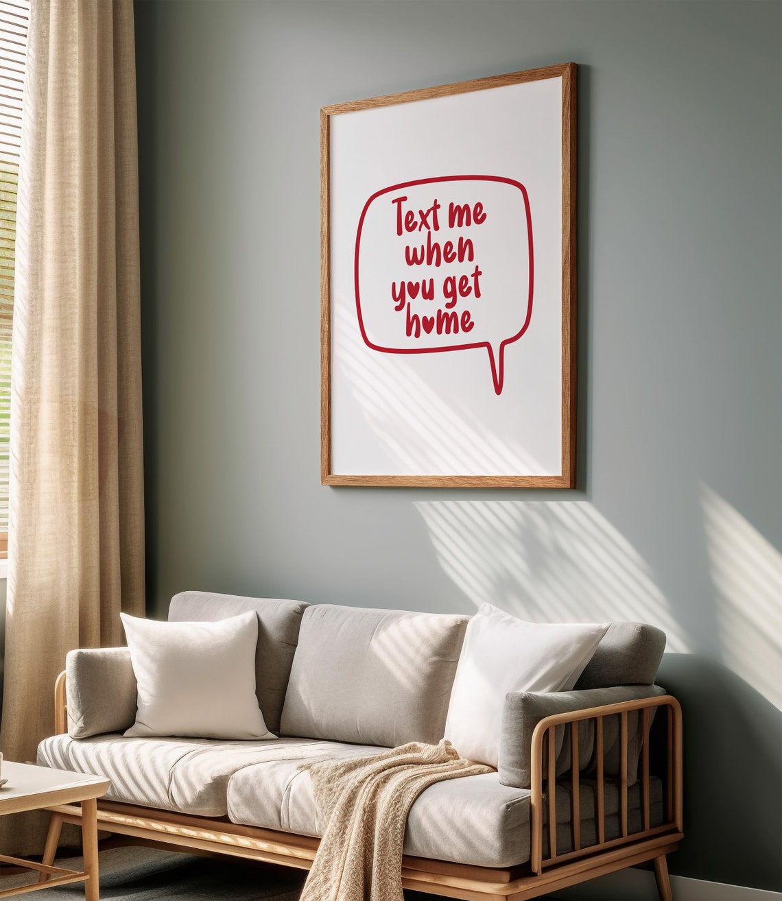Text Me When You Get Home Cute Red Speech Bubble Entryway Poster - Image 3