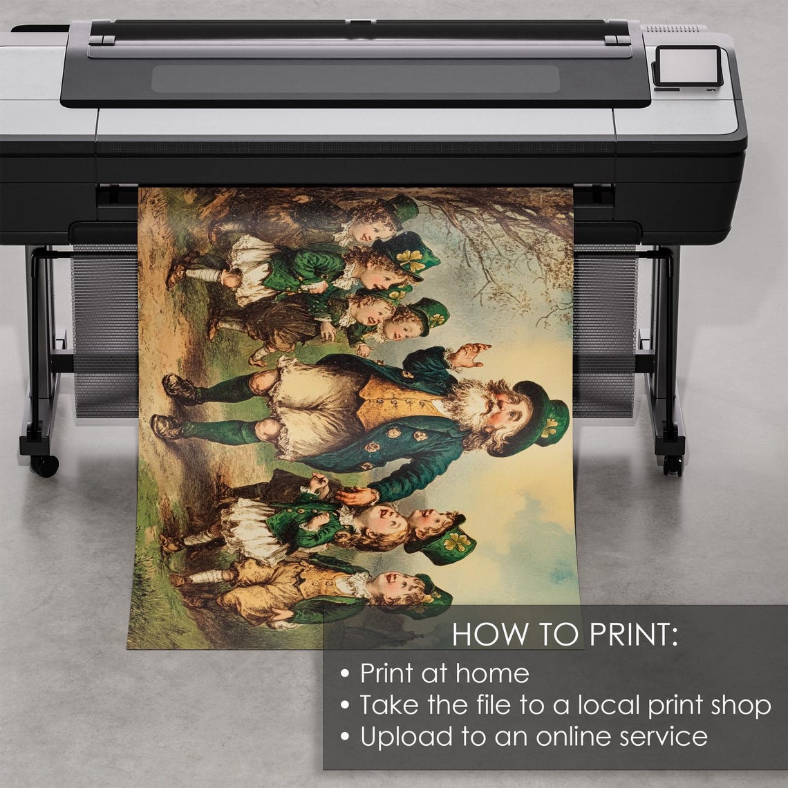 Vintage Irish Leprechaun Dancing With Children Saint Patricks Print - Image 5