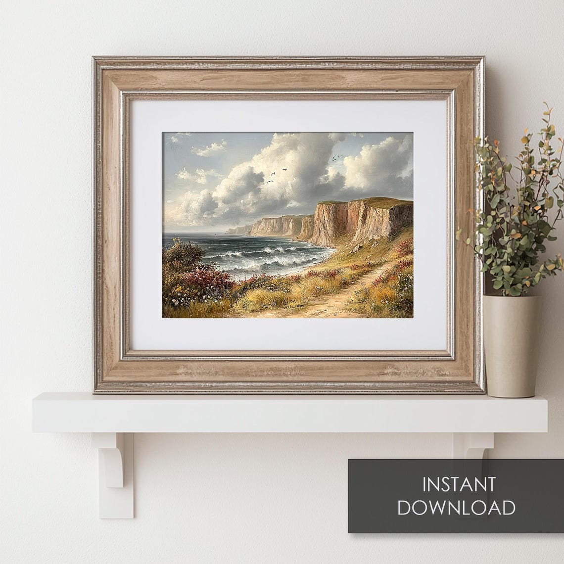 Dramatic Sea Cliffs With Crashing Waves Coastal Landscape Poster - Image 6