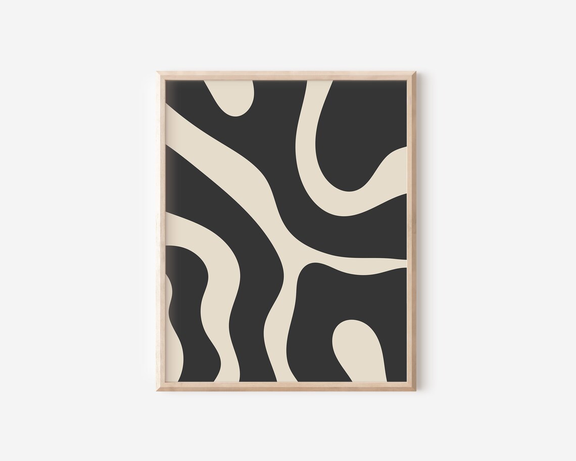 Japandi Neutral Abstract Art Print, Minimalist Decor