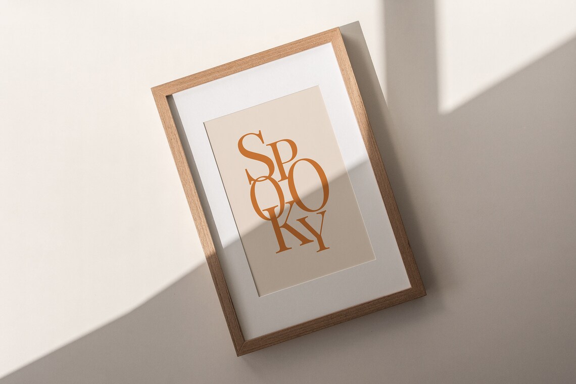 Spooky Typography Print, Modern Minimal Halloween - Image 2
