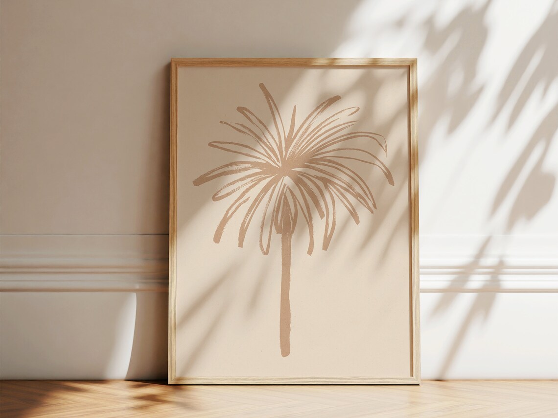 Palm Tree Minimalist Botanical Line Art Print