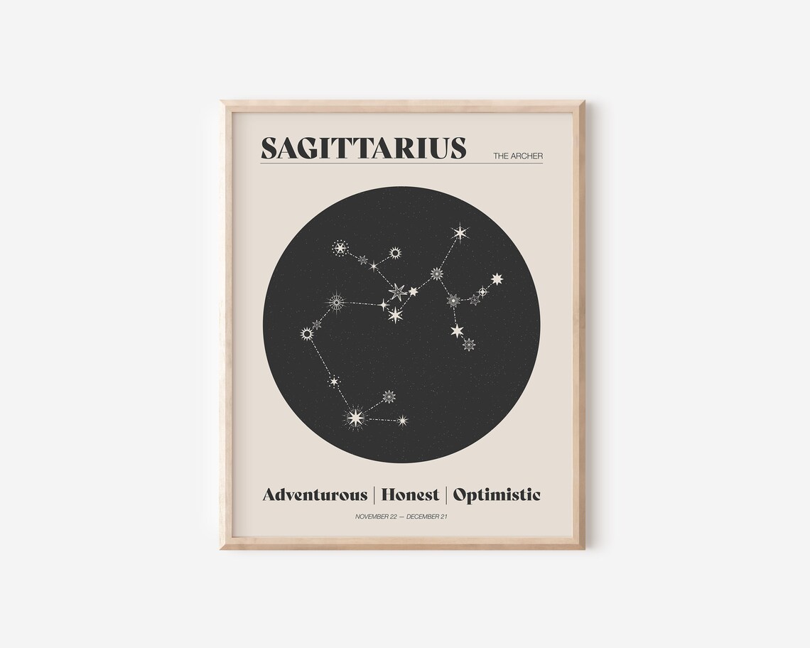 Sagittarius Star Constellation Art Print, Zodiac Decor - Image 2