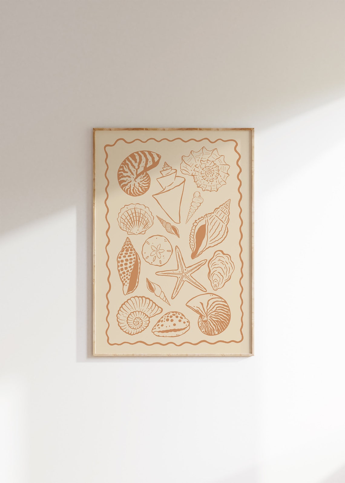 Seashells Line Art Coastal Beach Summer Shells Illustration Poster - Image 2