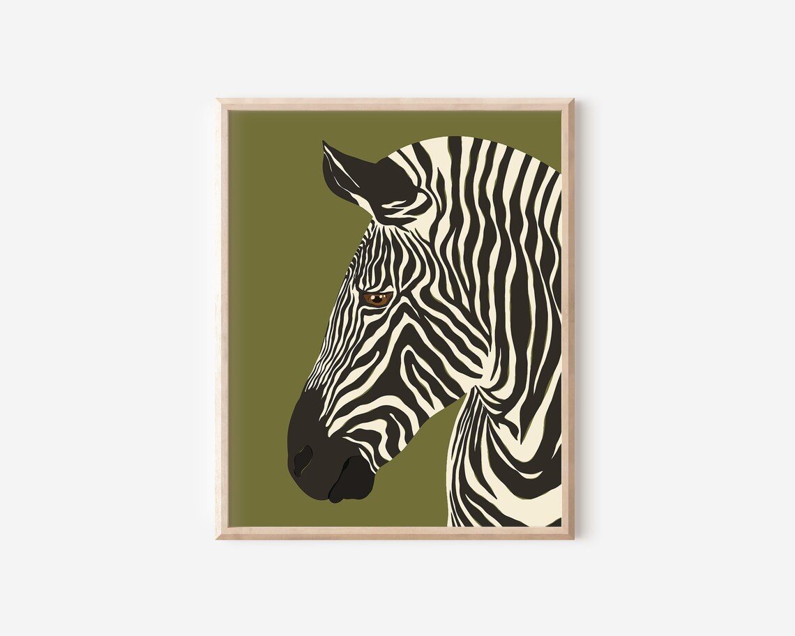Zebra Art Print, Modern Boho Jungle Safari - Image 2