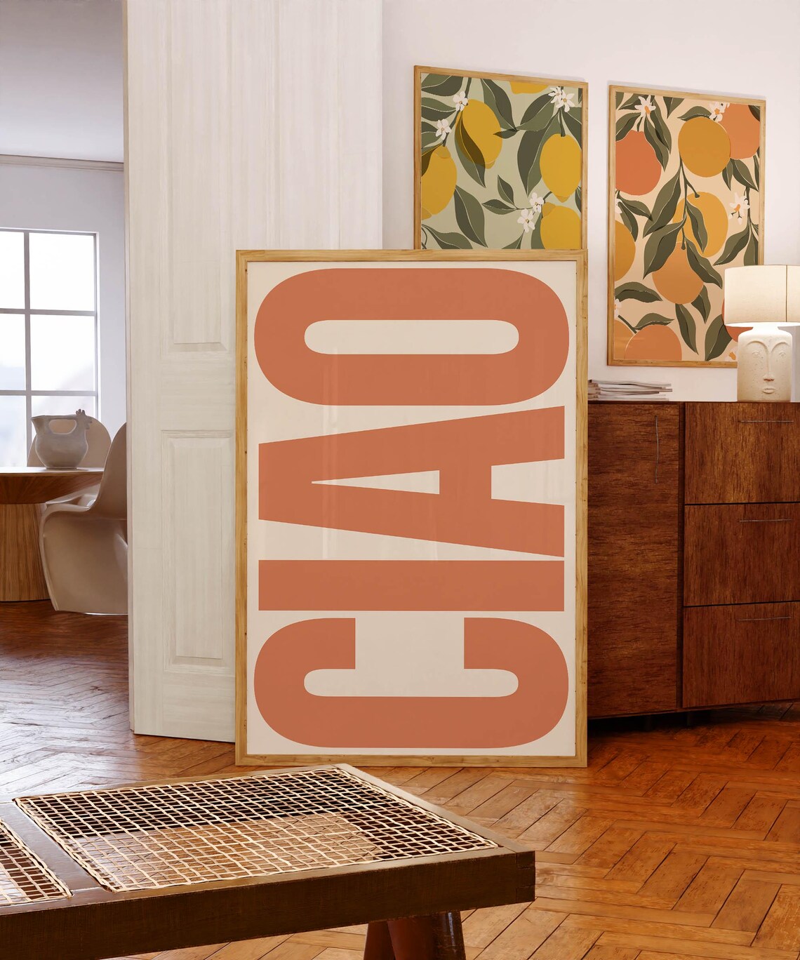 Ciao Typography Poster, Italian Retro Boho Art