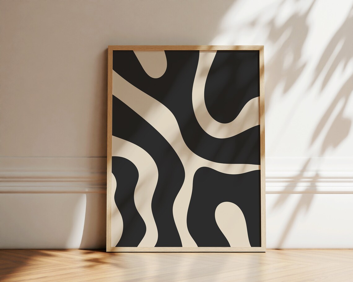 Japandi Neutral Abstract Art Print, Minimalist Decor - Image 3