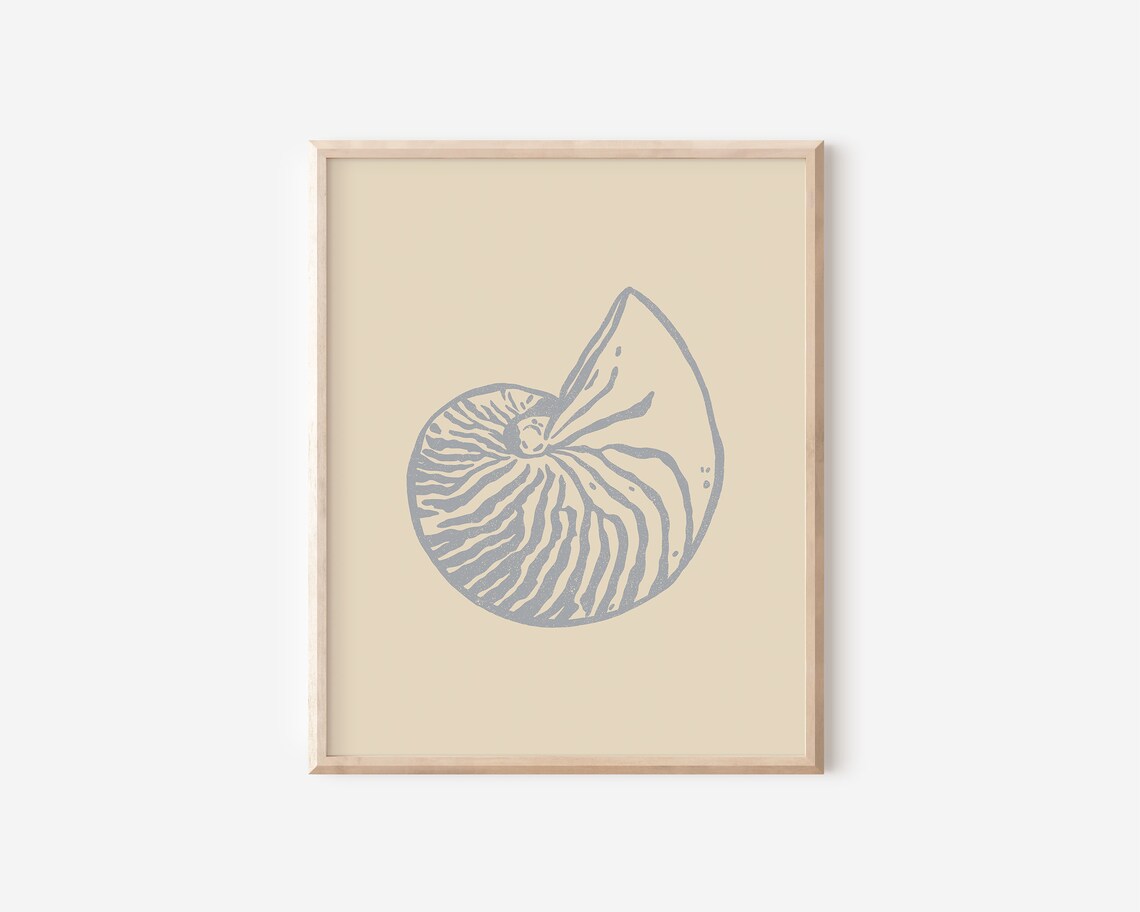Seashell Line Art Illustration, Boho Beach Art Print - Image 2