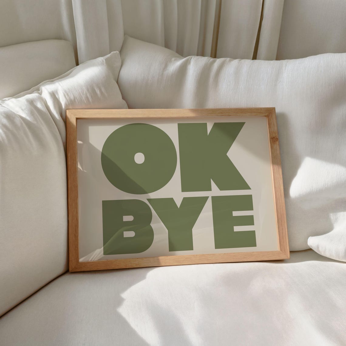 Ok Bye Green Bold Typography Fun Modern Trendy Gallery Wall Poster - Image 3
