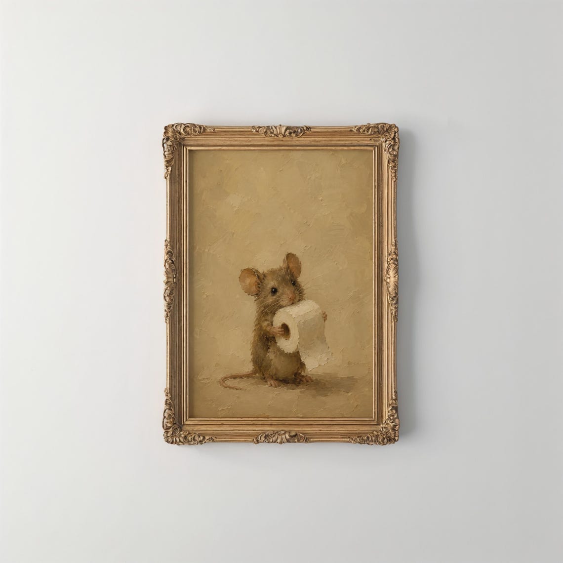 Mouse And Toilet Paper Wall Art Funny Bathroom Print Farmhouse Powder Room Decor Whimsical Artwork Guest Bath Gift - Image 2