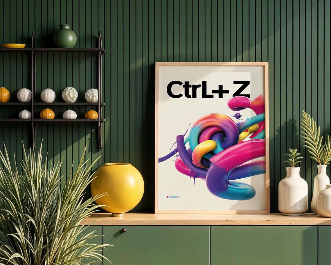 Ctrl+Z Graphic Designer Colorful Glossy 3D Abstract Tech Office Poster - Image 2