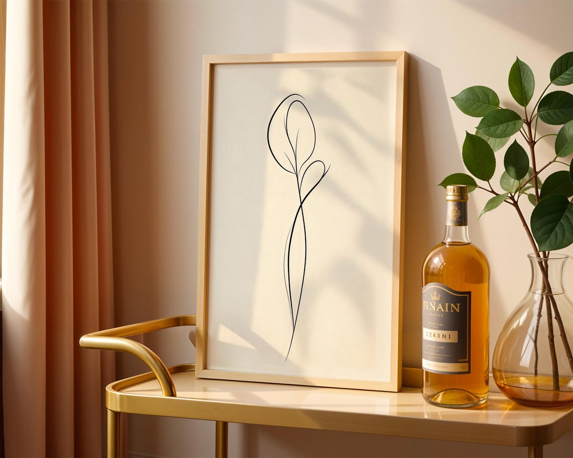 Minimalist Floral Single Line Art Elegant Botanical Wall Poster - Image 4