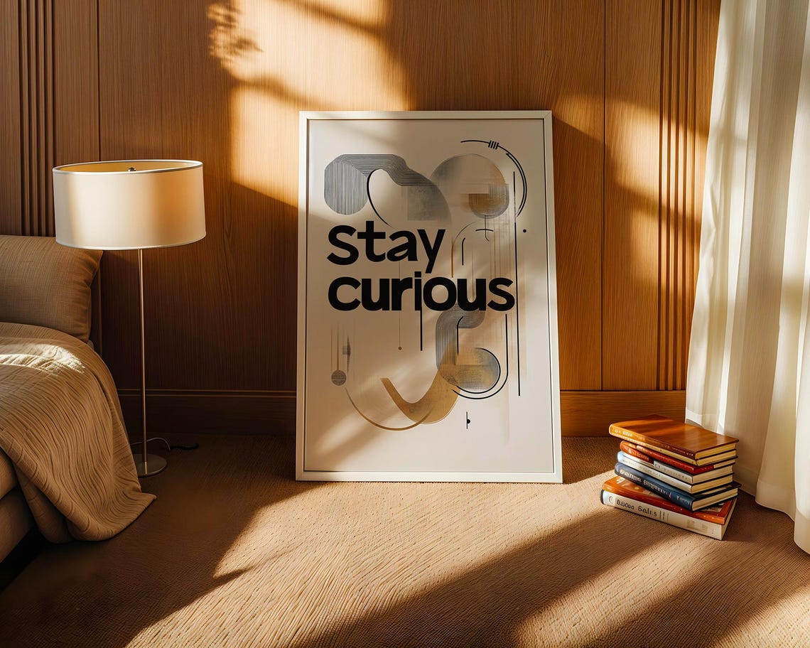 Stay Curious Typography Motivational Modern Abstract Quote Poster - Image 4