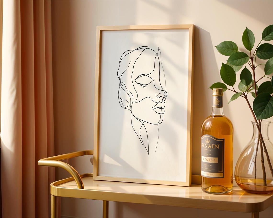 Minimalist One Line Face Abstract Portrait Modern Wall Poster - Image 4