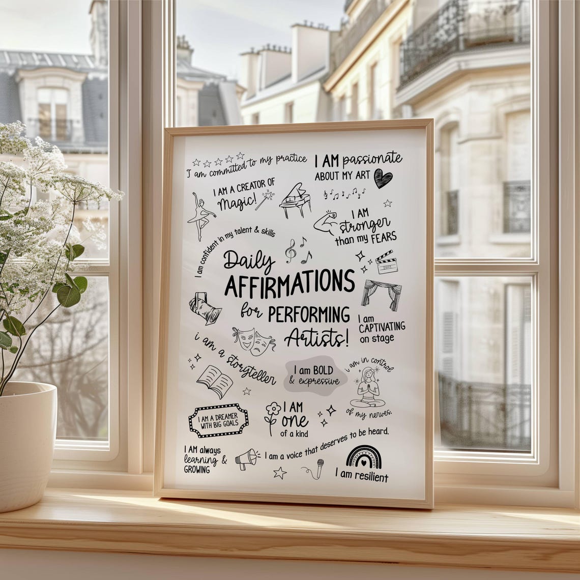 Performing Arts Daily Affirmations Poster, Theatre Art Print - Image 3