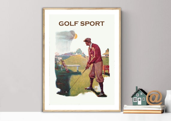 Playing Golf Vintage Sport Poster Poster Paper Or Print Gift Idea Wall Decor