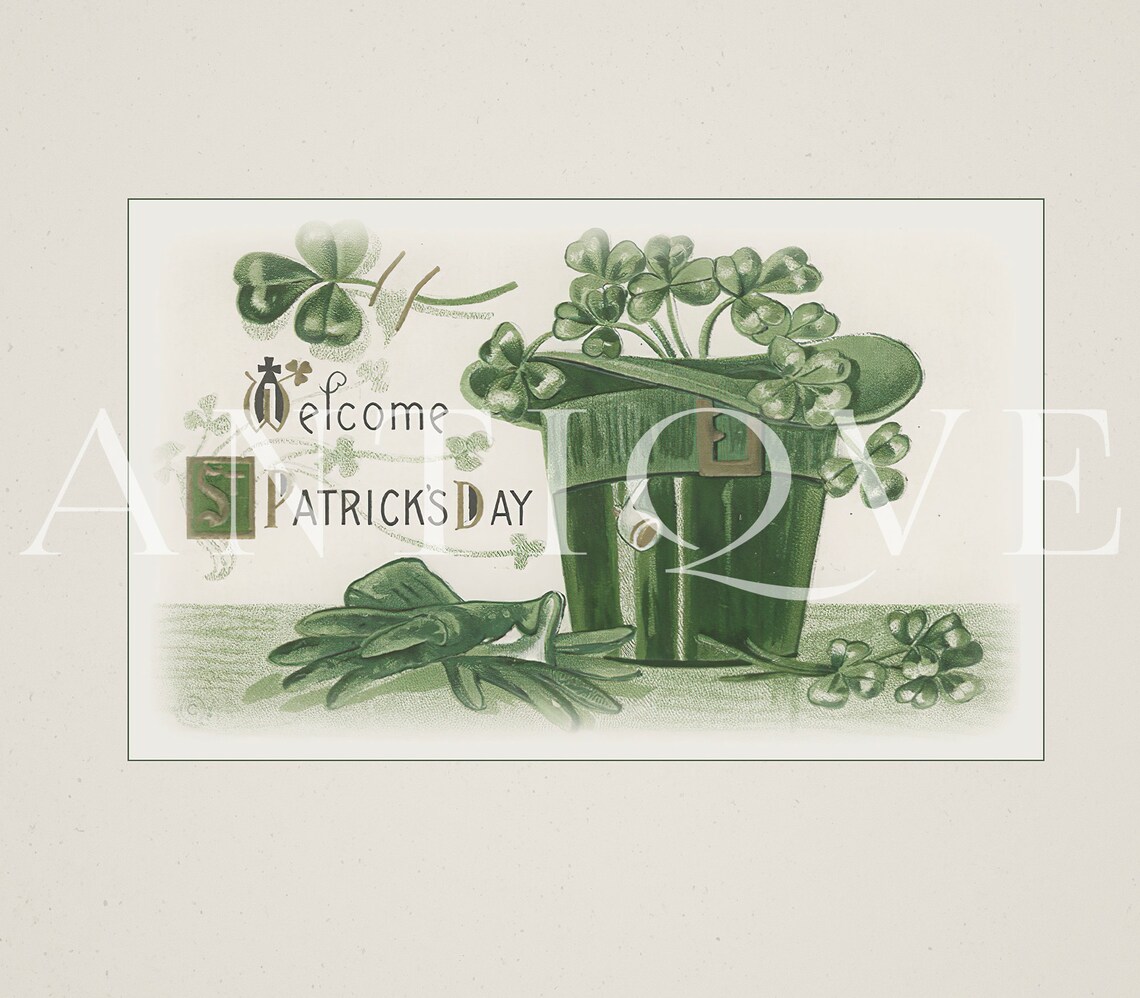 Vintage St Patricks Day Irish Hat Art Print - Image 4
