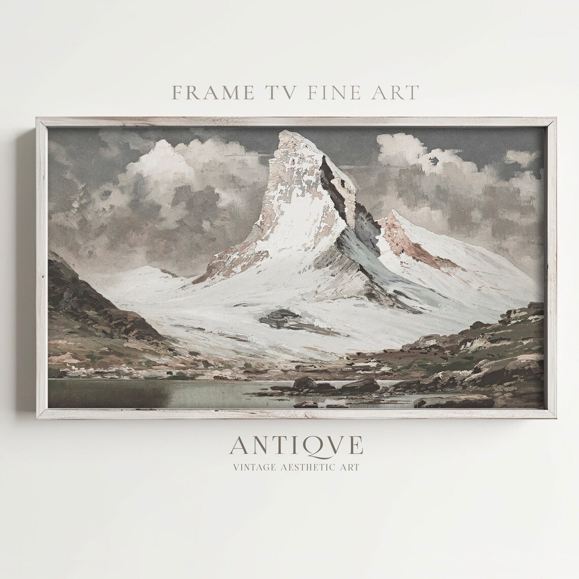 Frame Tv Snowy Mountain Landscape Country Lodge Art 0022tv - Image 2