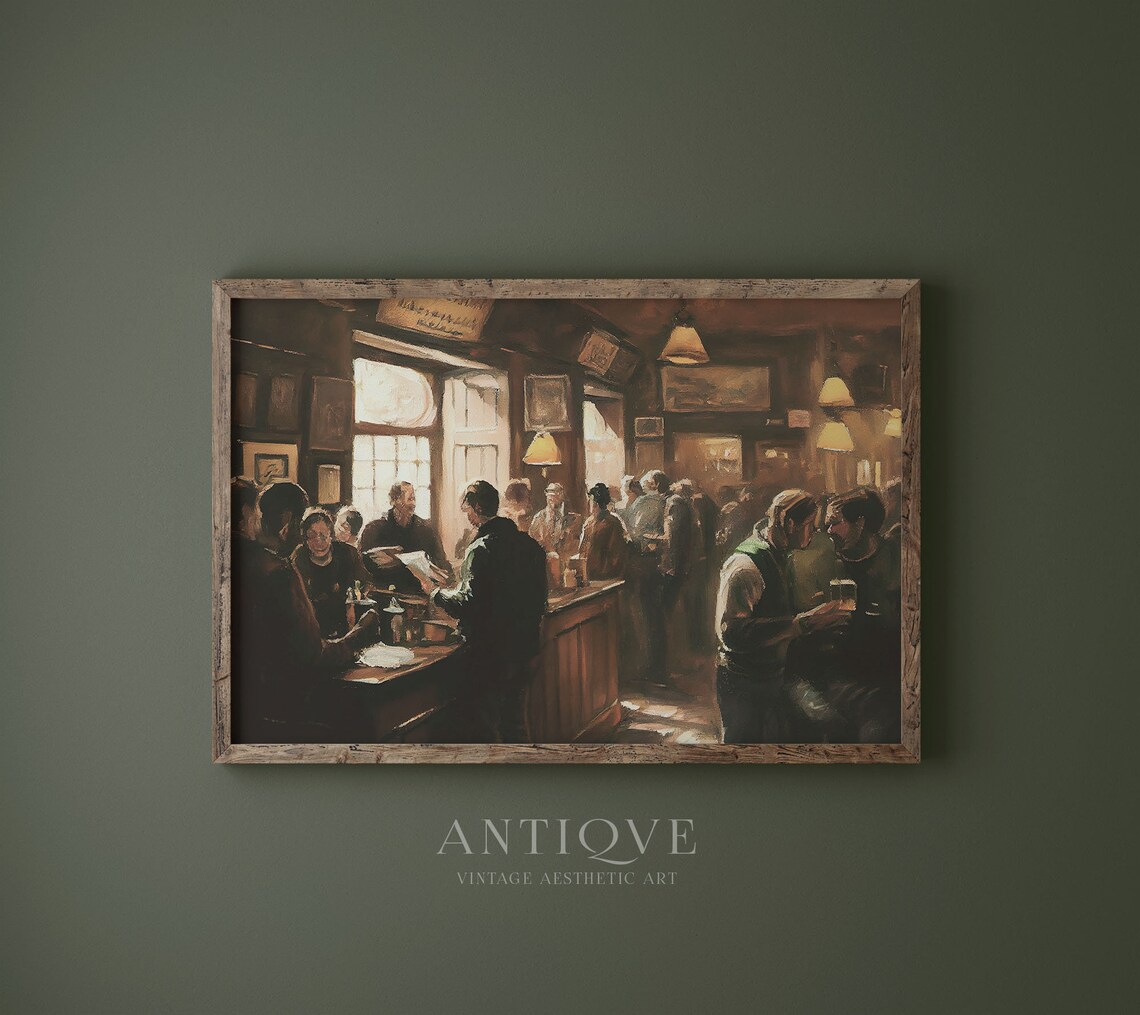 Moody Irish Pub With People, Traditional Ireland Poster - Image 4