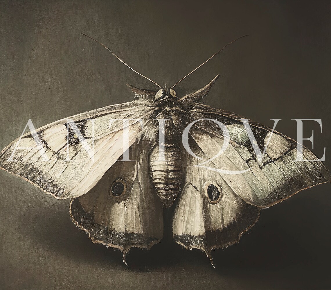 Moth Painting Print, Dark Academia Wall Art - Image 3