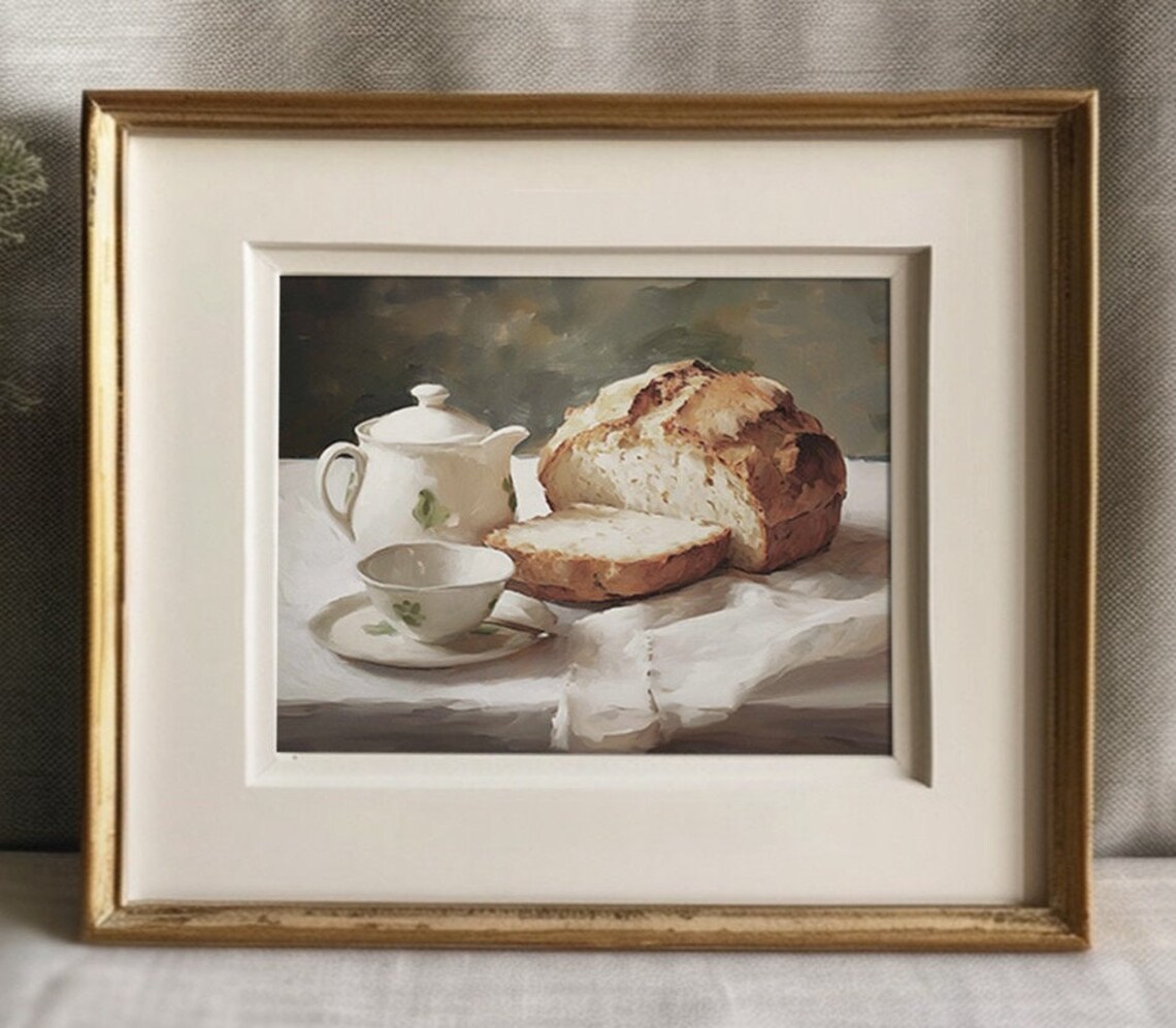 Traditional Irish Soda Bread, Irish Kitchen Art Print - Image 3