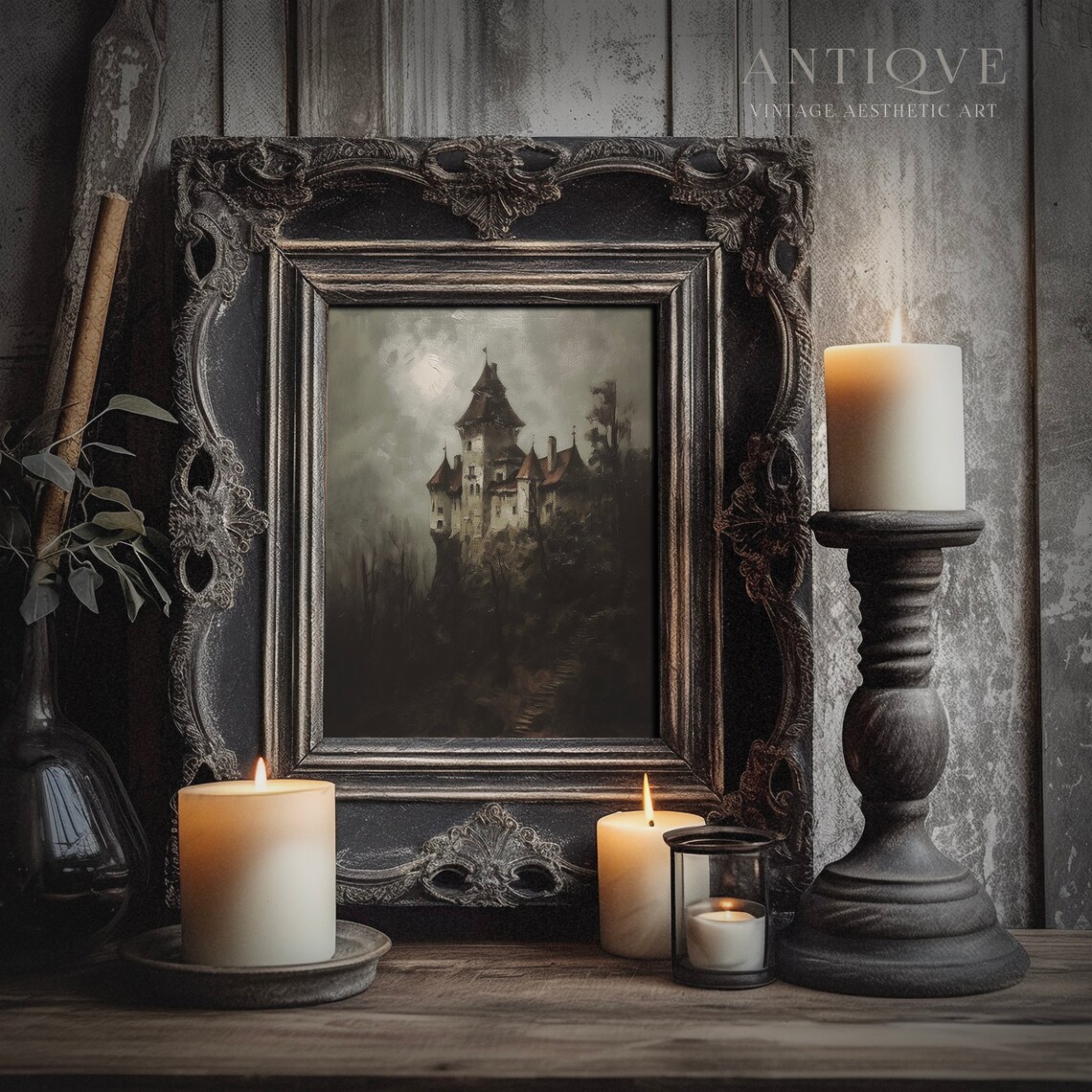 Eerie Castle On A Hill Halloween Art Print - Image 4
