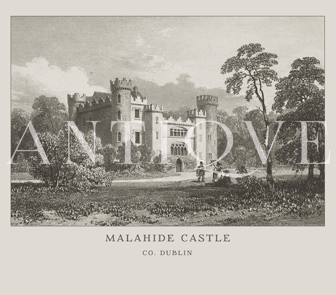 Malahide Castle Vintage Engraving Art Print - Image 3