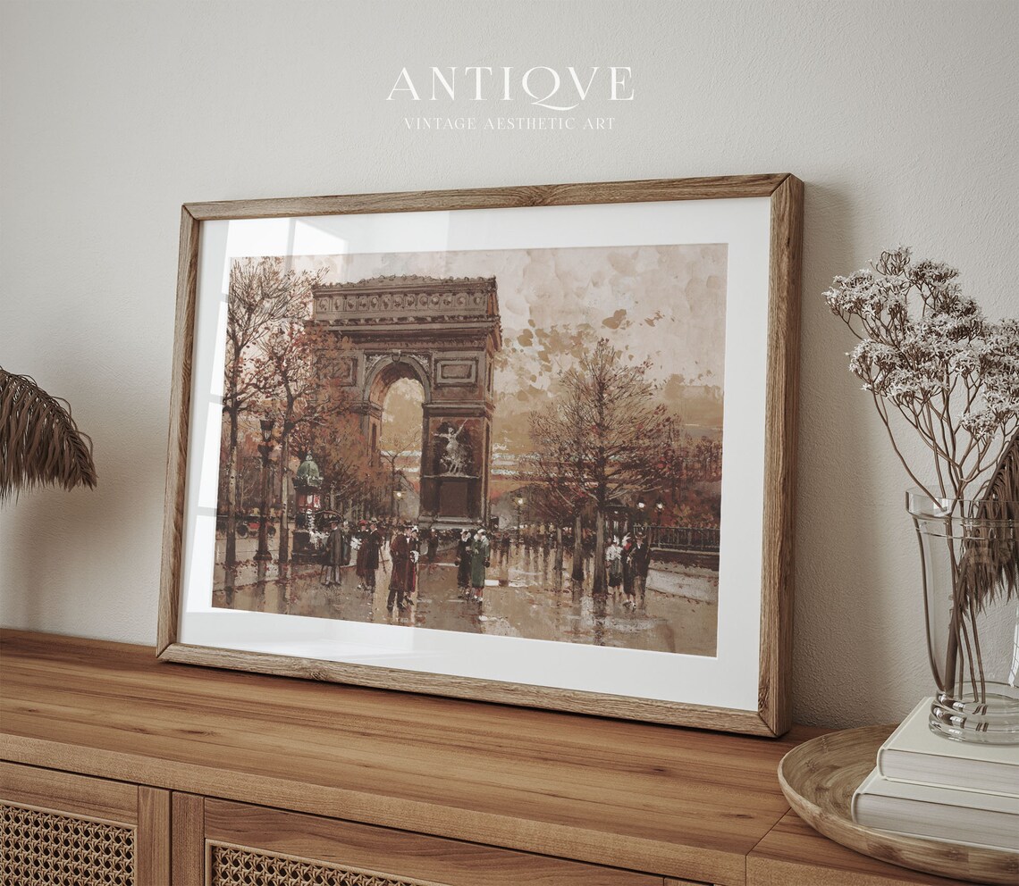 Arc De Triomphe Autumn Paris Vintage Travel Poster - Image 4